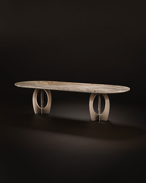 Boulder Oval Dining Table by Porus Studio