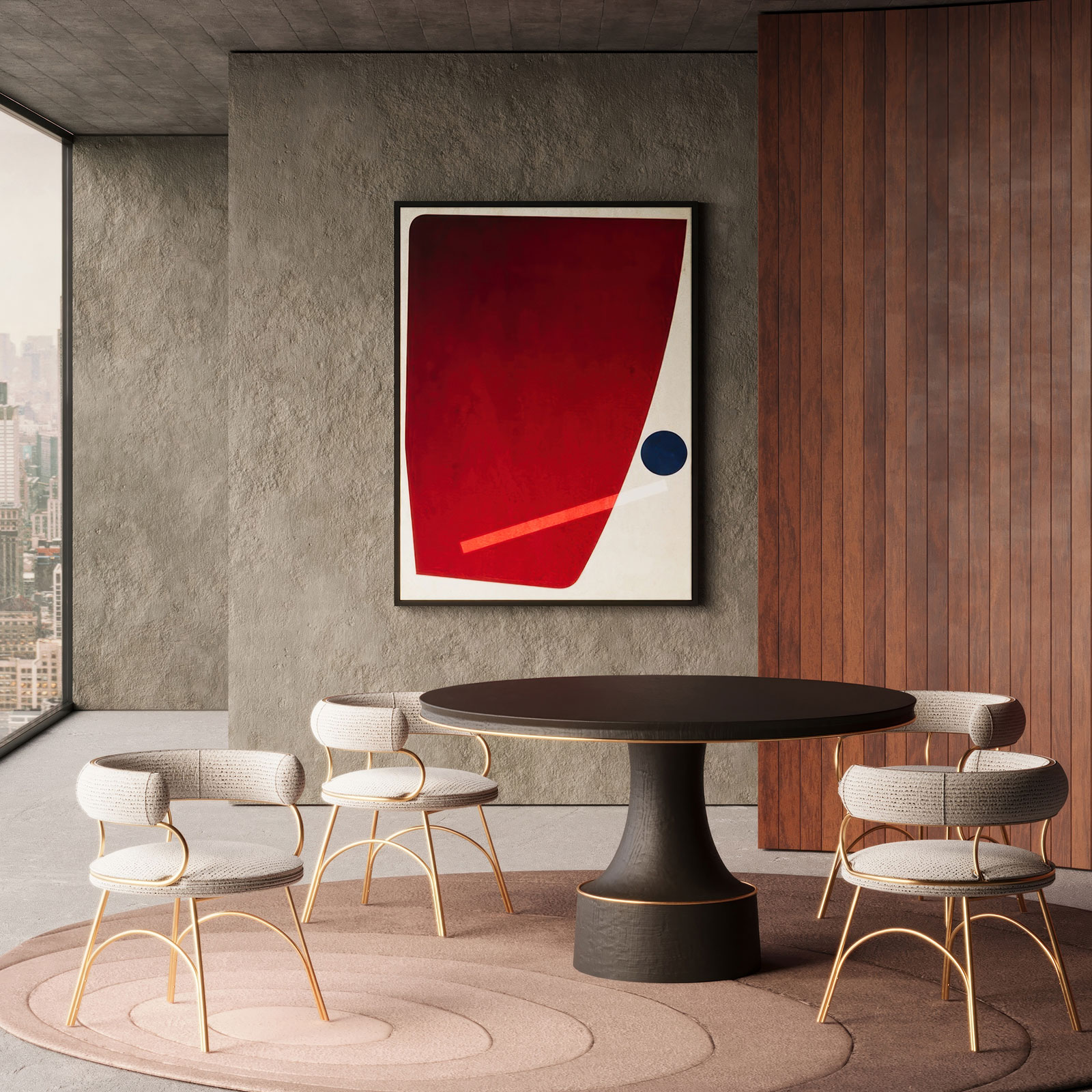 Buck Dining Table in brutalist decor Buck Dining Table in brutalist decor