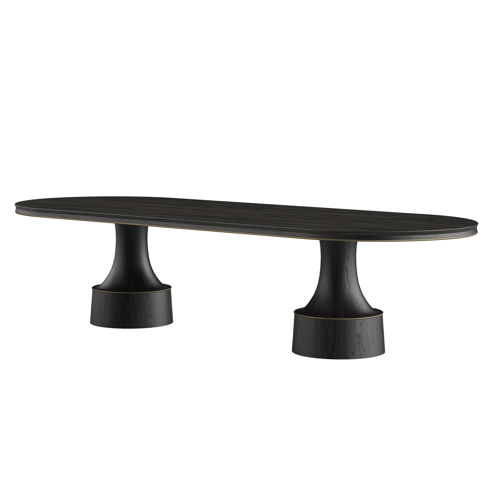 Buck Oval Dining Table smoked finishes Buck Oval Dining Table smoked finishes
