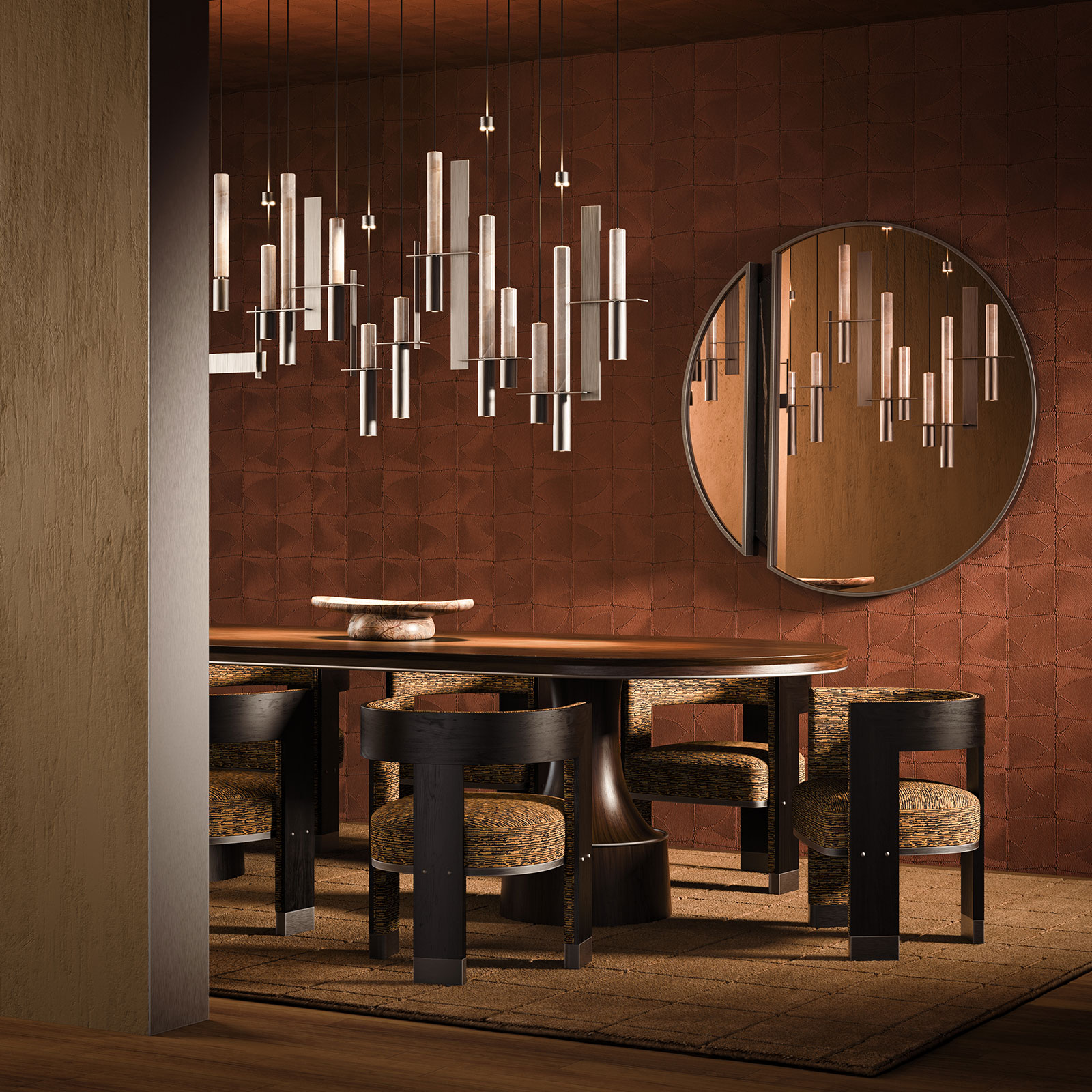 Alaska Mirror in dining room set with Brooklyn dining chair Alaska Mirror in dining room set with Brooklyn dining chair