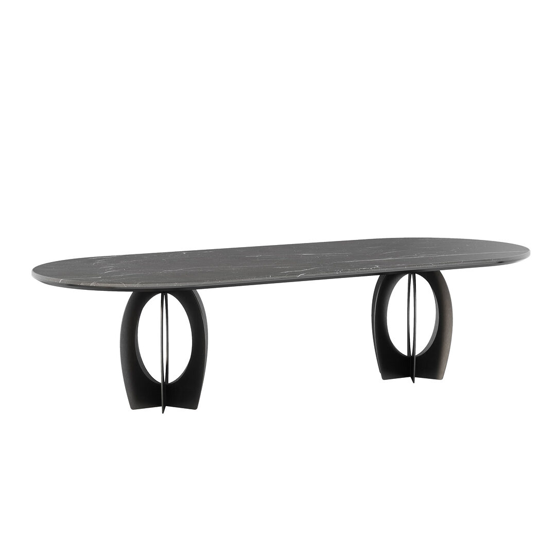 Boulder oval dining table
